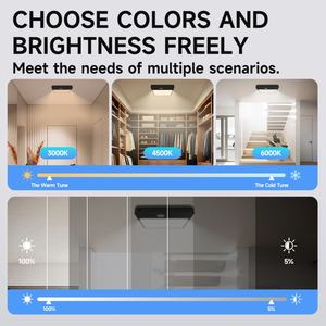 Plafonnier à détecteur de mouvement rechargeable, veilleuse à induction automatique, éclairage LED sans fil pour armoire, chambre, couloir, escalier - Product Image 5