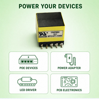 PoE Flyback Küçük Güç Trafosu 12W-24W Kısa Pinli 24V/48V Birincil 12V/5V İkincil Tek Fazlı Ep13 Kapı Sürücü Trafosu
