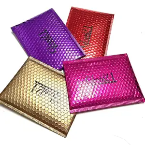 Holographic 6x10 Prata Bolha Envelope Sacos De Envio De Mailing Bag Personalizado Impresso Preto Envoltório Acolchoado Embalagem Bubble Mailers