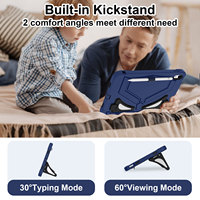 Étui robuste en silicone et PC écologique pour iPad A16 11e/10e génération avec double béquille et sangle d'épaule, adapté aux enfants, OEM ODM