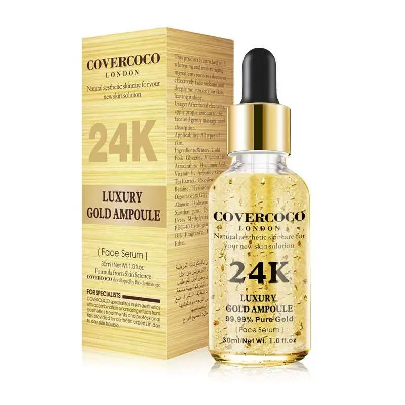 Cococo óleo essencial ouro 24k, soro clareador facial nutrição pele soro