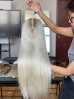 SHY Mini Crown Wig, Perruque à raie multidirectionnelle en cheveux humains vierges, avec base à clipser, Fabricant d'emballages sous marque privée