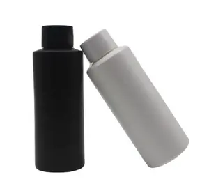 Xi lanh Vòng mỹ phẩm chai HDPE nhựa 4oz120ml Đen PE Màn hình in ấn chai dầu gội phun thuốc vít cap 60ml