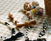 Accessoires chics pour chat, collier pour animal de compagnie BFF, collier en velours bleu avec nœud, collier pour chien avec perles, collier pour chiot mignon, cadeau pour chienne