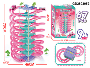 Parc de stationnement en <span class=keywords><strong>spirale</strong></span> pour voitures Dinosaures 9ème étage, ensemble de jeu 65 pièces, <span class=keywords><strong>circuit</strong></span> de course DIY avec voitures LED et figurines de dinosaures - Product Image 4