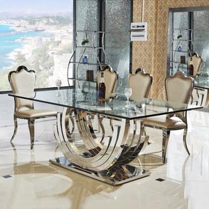 Bàn Ăn Kính Sang Trọng Tùy Chỉnh Và Với 6 Bộ Bàn Ăn 8 Ghế Bộ Bàn Ăn Gồm 6 Bàn Ăn Đồ Nội Thất Phòng Ăn - Product Image 2