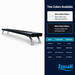 Lampe <span class=keywords><strong>LED</strong></span> corail ZOOBAM à 5 rangées avec minuterie et contrôle à trois voies, adaptée aux aquariums de corail d'eau salée (60-300 <span class=keywords><strong>cm</strong></span>) - Product Image 1