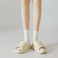 Chaussettes longues en coton de couleur unie pour femmes Chaussettes mi-mollet polyvalentes à coutures désossées antibactériennes
