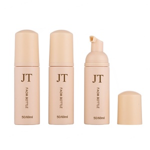 Stock 60ml Beige Mousse <b>Bottle</b> 50ml Apricot Eyelash Mousse Cleanser Dispenser <b>Bottle</b> Foam <b>Pump</b> <b>Bottle</b> - Product Image 3