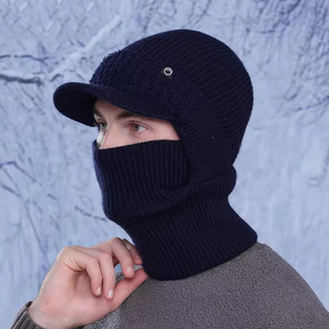 Balaclava en tricot côtelé personnalisé avec logo, visière intégrée, coupe-vent <span class=keywords><strong>thermique</strong></span>, masque intégral pour homme, idéal pour le ski et l'hiver - Product Image 6