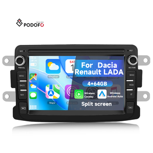 Podofo Android Autoradio singolo Din 7 pollici IPS 4 + 64GB Autoradio per <span class=keywords><strong>Dacia</strong></span>/<span class=keywords><strong>Renault</strong></span>/Lada CarPlay Android <span class=keywords><strong>Auto</strong></span> BT GPS WiFi OEM ODM - Product Image 1