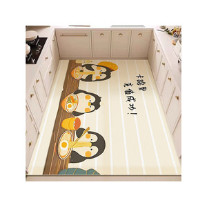 แผ่นรองพื้นครัวลายการ์ตูนน่ารัก รูปทรงสี่เหลี่ยมผืนผ้า ทำจาก PVC กันลื่น ปูเต็มพื้นที่สำหรับห้องครัว - Product Image 5