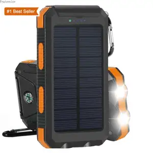 Jumon 10000mAh Powerbank di ricarica portatile tre caricabatteria Solaire banca di energia solare a luce LED forte