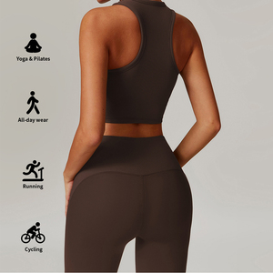 <span class=keywords><strong>Camiseta</strong></span> sin mangas de entrenamiento personalizada para mujer, chaleco de Yoga de <span class=keywords><strong>ganchillo</strong></span> transpirable de secado rápido de talla grande para correr, ropa de entrenamiento deportivo informal - Product Image 3