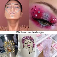 Perles demi-rondes plates AB Color, boîte de 7 compartiments, perles rondes multi-tailles pour nail art, décoration de téléphone DIY