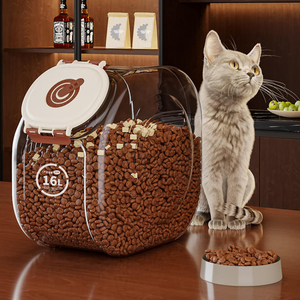 Modern Eco-Friendly Plastic <strong>Cat</strong> Dog Food Storage <strong>Barrel</strong> Factory Recommended Moisture-Proof Sealed Transparent Pet Food Storage - Product Image 5