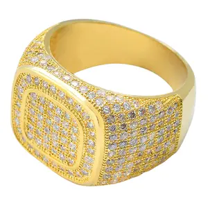 New Pass Diamond Tester VVS Moissanite anello cubano da uomo prezzo all'ingrosso anello di gioielli in argento Sterling 925 placcato oro per uomo