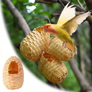 Wholesale Handmade Bird <strong>Nest</strong> Bamboo Rustic Style Parrot <strong>Nest</strong> Pet <strong>Bed</strong> with Hook for Outdopor Decorations - Product Image 2