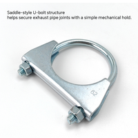 Collier de serrage en U en acier zingué pour réparation de tuyau d'échappement automobile