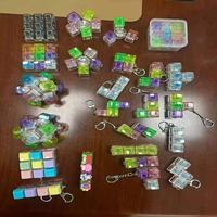 Porte-clés testeur de commutateur transparent transfrontalier le plus vendu, jouet anti-stress avec boutons lumineux pour fêtes et occasions