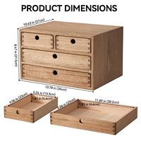 Organisateur de bureau et de table en bois avec 4 tiroirs, entièrement assemblé, armoire multifonctionnelle moderne pour loisirs créatifs