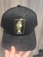 Gorra de Béisbol Deportiva de Gamuza Negra de Lujo con Pedrería, Bordado a Mano, Diseño Personalizado con Patrón Cruzado e Imagen en Relieve para Hombre y Mujer