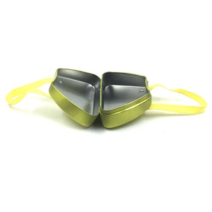 Factory Supply Custom Foam Inserted Trapezoidal Tin Box, Yellow Small Metal Gift <b>Case</b> for Jewelry, Watch, <b>Earring</b> Storage - Product Image 5