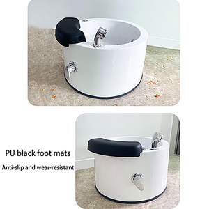 Moderno Lavabo de Pedicura Independiente de Acrílico para Salón de Belleza y Spa, con Hidromasaje, Luces LED Multicolores, a Bajo Precio - Product Image 6