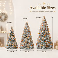 LEDORA LIGHTING Arbre de Noël pliable à LED télescopique sur pied pour la maison, l'hôtel, la décoration extérieure des fêtes