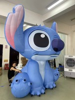 Jenor Figurine Gonflable Stitch, Modèle de Personnage Gonflable pour Décoration d'Événement Thématique