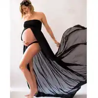 Gaun Fotografi Lengan Panjang Berenda, Gaun Melahirkan untuk Ibu Hamil 2020