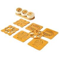 Napperon imprimé dessin animé en bois antidérapant, tapis de Table isolé animaux, tapis de cuisine sculpté, 14 à 14.5cm, 1 pièce