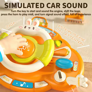 Simulador de Conducción de Autos Multifuncional para Niños, Juguete de Simulación de Volante Musical con Correas, Juguete de Auto para Niños - Product Image 3