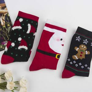 <span class=keywords><strong>Calcetines</strong></span> Navideños Personalizados KTS35 OEM, <span class=keywords><strong>Calcetines</strong></span> Navideños Tejidos con Hilo Brillante Dorado y Plateado para Hombre y <span class=keywords><strong>Mujer</strong></span> - Product Image 3