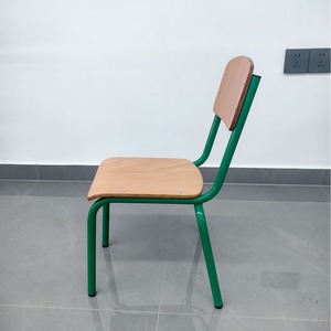 Chaise d'école avec siège en bois et structure métallique durable pour enfant et étudiant - Product Image 2