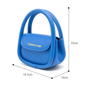 Round Macaroon vegan pu leather custom mini totes crossbody bags trendy fashion mini purse and handbag ladies