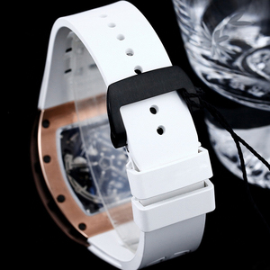 Reloj Mecánico de Lujo, Elegante, Unisex, Blanco, Luminoso, Deportivo, Casual, con Tourbillon, Esqueleto, Resistente al Agua, para Negocios - Product Image 6