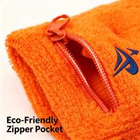 Dompet Gelang Kain Terry OEM Elastis dengan Resleting, Penyerap Keringat, Logo Bordir Kustom, Penyerap Keringat Olahraga/Gym dengan Kantong Resleting