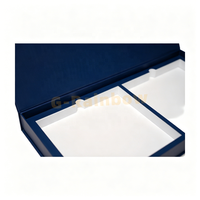 Boîte d'emballage en carton rigide bleu OEM pour Mahjong, logo personnalisé, deux compartiments, coffret cadeau pour jeu de Mahjong avec logo
