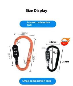 Cadenas à combinaison de type D <span class=keywords><strong>Jin</strong></span> Hao en alliage de zinc et d'aluminium, résistant aux coupures, pour casque de moto électrique, antivol, pour armoires et voitures - Product Image 4
