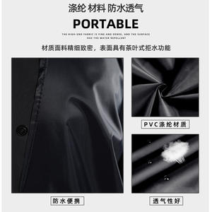 Impermeable Largo y Grueso con Capucha para Senderismo, Estilo Militar, para Adultos, Color Azul Marino y Verde Militar, Poncho - Product Image 4