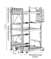 Étagère de rangement rétractable et réglable pour four à micro-ondes, en acier inoxydable, pour organiser le comptoir de cuisine