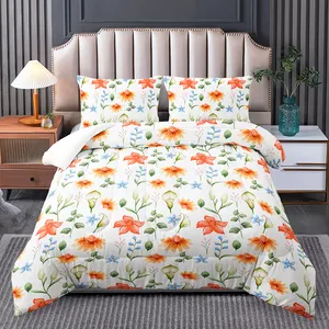 3d digital printing casual style floral botanical rustic custom style queen home comforter