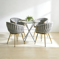 Vente Chaude Ensemble de Salle à Manger Moderne en Verre pour 6 Personnes Tables de Salle à Manger en Verre et Chaises de Cuisine à Dînette