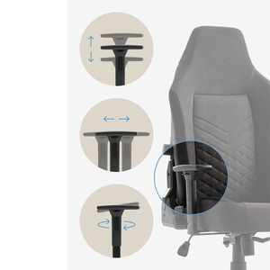 <span class=keywords><strong>Chaise</strong></span> de <span class=keywords><strong>Gaming</strong></span> en Mousse Moulée 3D, Best-seller, OEM Gratuit, XL, pour Adultes, avec Dossier Inclinable, Tissu Gris Doux et Coutures - Product Image 3