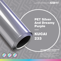 Film adhésif pour voiture KUCAI PET argenté et violet rêveur, vente directe d'usine, 1,52*17m/rouleau