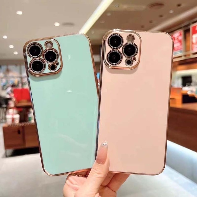 Fashion Style 6D Electroplating Metal Lines Design Glossy Straight Edges Soft TPU Mobile Phone Cover Case for Realme 3