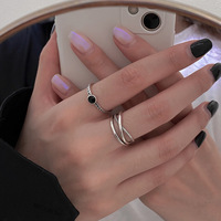 Cincin Perak Sterling S925 Harga Terjangkau, Model Polos Minimalis Wanita, Nuansa Mewah Ringan, Anti Luntur, Cincin Terbuka, Grosir