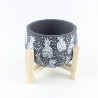 Moderne Simple Antichoc Décoration Intérieure À La Main Ovale Cylindrique Ciment Plante Pot De Fleur Maison Jardin Bureau Plante Verte