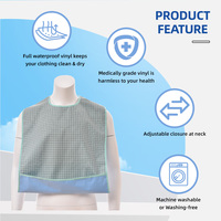 Bavoir adulte sans manches, réutilisable, imperméable, à mailles larges, lavable, protection vestimentaire, sans récupérateur de miettes, vente en gros